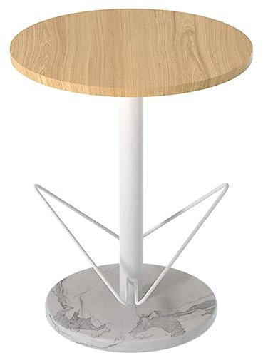 Fodalob Beistelltisch, hoher Beistelltisch mit Aufbewahrungsregal, Nachttisch aus Holzbrett, Nachttisch for Wohnzimmer, Schlafzimmer, Büro – Durchmesser 40 cm, Höhe 49,8 cm