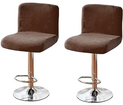 RAKTOV 2 Stück Barhocker-Bezüge, abnehmbarer Hocker-Kissenbezug, Stretch-Stuhlbezug, Esszimmerstuhl-Schutzbezug, Stuhlsitzbezug für Barhocker, Rückstuhl, Kaffee