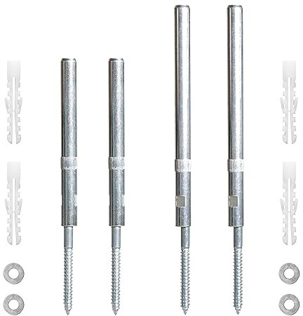 Natural Goods Berlin Lot de 2 supports d'étagère cachés - Support mural stable - Fixation murale invisible - Charge lourde - Réglable - Vis excentrique (galvanisé, 160 mm)