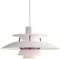 Modern Pendelleuchte Esstisch Esszimmerlampe Weiß/Lila Unterseite Hängeleuchte Aluminium Nordic-Stil Pendellampe Deckenleuchte Höhenverstellbar E27 Für Büro Restaurant Cafe Wohnzimmer Φ50cm