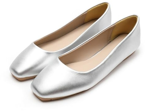 Rojeam Womens Flats Shoes Fold Up Pumps Ballet Flat Slip-on Ballerina Pumps Shoes Loafers Ladies Roll Up Shoes