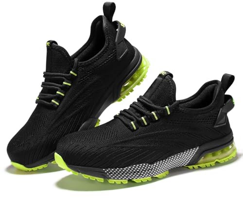 SPIEZ Zapatos de Seguridad para Hombre Mujer, Zapatillas de Seguridad con Punta Compuesta y Amortiguación de Aire, Zapatos de Trabajo Ligeros Transpirable Negras Azul/Negro Verde Talla EU36-46