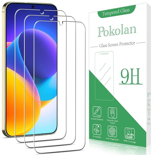 Pokolan Lot de 3 Verre Trempé pour Samsung S24 Plus | Film Protection écran Anti Empreinte, Anti Rayures, Sans Bulles, Dureté 9H, HD Vitre Protecteur