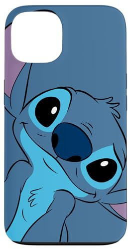 Hülle für iPhone 13 Disney Lilo and Stitch Niedliches Stichgesicht, Schiefergrau