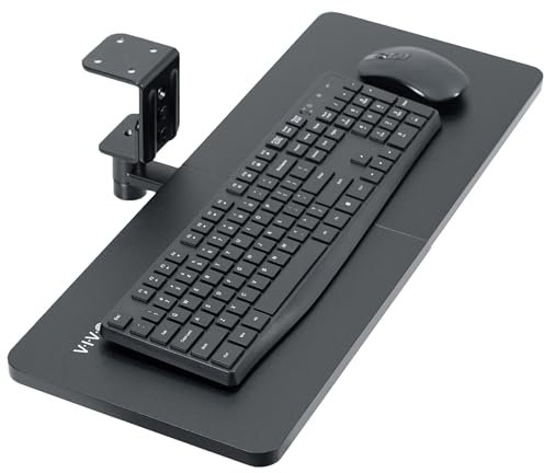 VIVO MOUNT-KB01B Drehbare Computertastatur- und Mausablage unter dem Schreibtisch, schwenkbare 63,5 x 25,4 cm Plattform, ergonomisches Tippen, schwarz, MOUNT-KB01B