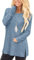 Jescakoo Damen Pullover Herbst Rundhals Langarmshirt Leichtes Oversize Sweatshirt Elegant Winter Strickpullover Blau XXL