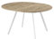 B&D home runder Esstisch LIV, ausziehbar Butterfly Klappeinlage 120-150cm für 4-6 Personen Küchentisch Holztisch Esszimmertisch Metallgestell weiß, Industrial modern Design, Sandeiche 11210-FW-EISA