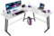 Devoko L Shaped Gaming Desk 150x130x75cm With Removable Monitor Stand, Corner Computer Desk Large PC Writing Table for Home and Office,Easy to Assemble, White Frosted