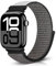 Bcuckood Nylon Sport Armband Kompatibel mit Apple Watch 49mm 46mm 45mm 44mm 42mm für Damen Herren, Sport Solo Loop Armband für iWatch Serie 10 9 8 7 6 5 4 3 2 1 Ultra SE, Eisengrau
