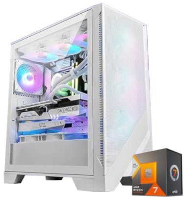Pc Gaming RYZEN 7 7800X3D Bianco - Scheda video RTX 5070 12GB - RAM 32GB DDR5 6000mhz - Nvme 2TB Pci-E 4.0 - Dissipatore a Liquido 360mm - Wifi e Bluetooth - 750 Watt 80+ bronze - w11