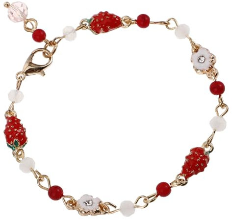 BESTYASH Erdbeer Armband Mit Süßen Perlen Verstellbarem Kettenschmuck Und Kirschanhängern Handgefertigtes Freundschaftsarmband Für Frauen Und Mädchen