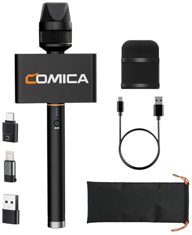 COMICA Revo S Wireless Handheld Microphone for iPhone17/16 Android Phone PC