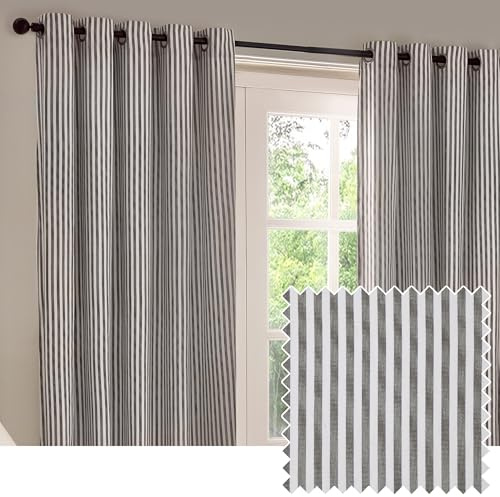 Yard Hebden Eyelet Curtain Pair (Grey, 168 x 183 cm)