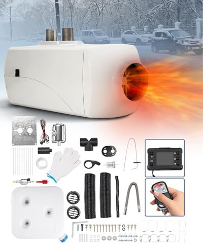 Calentador de aire diésel de 5 KW, calentador de combustible para estacionamiento de 12 V, calentador de aire nocturno con interruptor LCD y control remoto con temporizador de temperatura constante