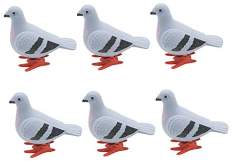 Vaguelly 6St Simulation Taube Gelbe Themendekoration Nuss künstlich Bausatz Nussknacker interaktives kinderzimmerdeko Taube aufziehen Cartoon-Taube-Modell Plastik