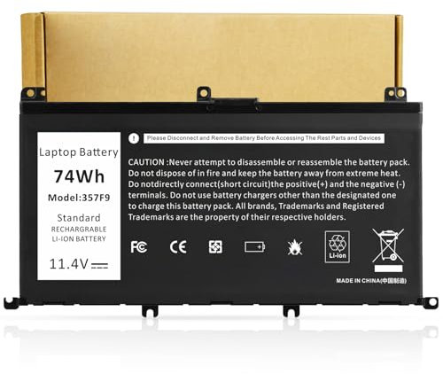 Futurebatt 357F9 Batteria di ricambio per computer portatile Dell Inspiron 15 7000 Gaming 15 7559 i7559 7557 i7557 5577 7567 5576 7566 INS15PD 71JF4 071JF4 P57F P65F P65F 65F000 1 0357F9 0GFJ6 74WH