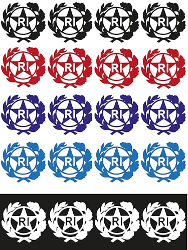 StampaGenerale® - Bollino Adesivo per Targa Auto e Moto con Stemma Logo RI in PVC Resistente e Impermeabile Facile da Applicare Ideale per Restauri (13x13 mm) (1, Blu)