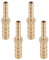 Fadbudss 4 Pcs Barb Fitting Reducer, Brass Straight Connector Reducing Adapters Transfer Splicer Mender Union Accessories Fit Hose ID 8mm to 6mm for Air Water Gas Fuel Oil Pipe Yellow