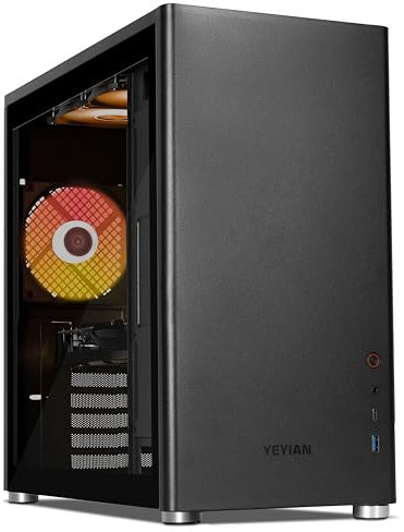 YEYIAN PC Gaming Intel Core i5 | Radeon RX 9060 XT | 16GB DDR4 3200MHz | 1TB NVMe | WiFi + Ethernet | Alimentatore 650W 80+ Bronze | Torre con Vetro Temperato | Windows 11 Pro