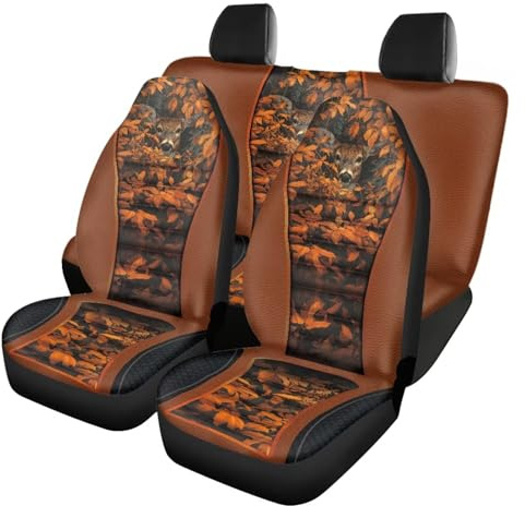 TOADDMOS Hirsch Autositzbezüge, Vollset, waschbar, Jagd, Wälder, elastisches Polyester, Auto-Innenschutzzubehör, rutschfeste Auto-Innenbezüge für SUV, Limousine