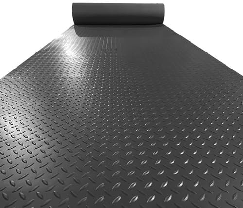 PVC Garage Bodenbelag Rolle - Schneidbare Garagenbodenmatte für Garage, Lager, Fitnessstudios, Anhänger, Pickup Trucks