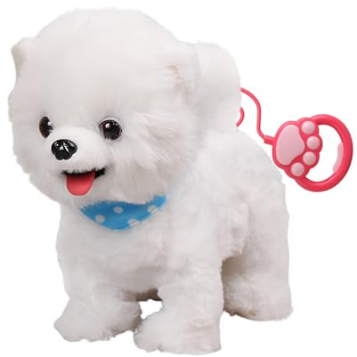 Arroopu Robotic Puppy Dog Realistic Dog With Touch Sensing, Voice Mimic, Sounds, Tongue & Licking Motion, Soft Plush,leashes Remote Christmas Birthday Present For Kids Age 3-6