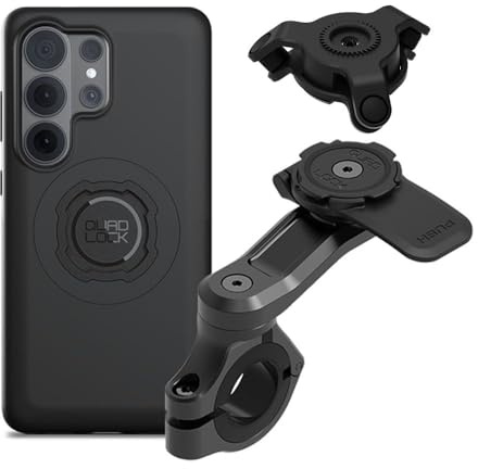 Quad Lock Support Téléphone pour Guidon de Moto Pro avec Amortisseur de Vibrations et Coque MAG pour Galaxy S26 Ultra