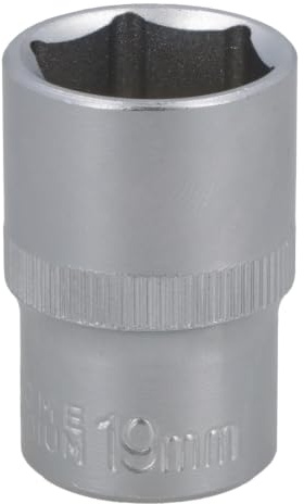 19mm 1/2 Dr Socket Super Lock Metric Shallow CRV Knurl Grip 6 Point TE797