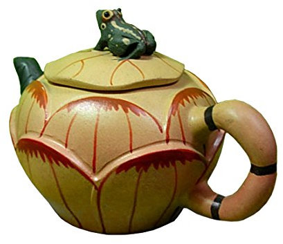Théière chinoise Yixing jaune Zisha théière Huanduan Mud Frog Lotus (B)