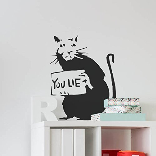 Ideal Stencils Banksy Ratte Graffiti Schablone - Sie Lie Ratte/Wiederverwendbar Wohndeko & Kunst Handwerk Malerei Schablone - semi-transparent Schablone, XXL/ 77X101CM