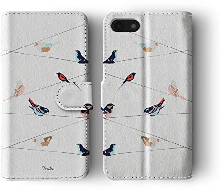 Compatible with iPhone 5 / 5s / SE 2016 Tirita Flip Wallet Case Cover PU Leather Animals Print Cute Fashion Birds