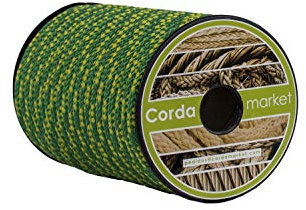Cordamarket Cuerda driza, Adultos Unisex, Amarillo/Verde, 8mm a 25mts