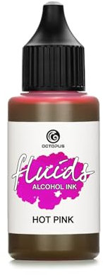 30ml Fluids Alcohol Ink HOT PINK, Alkoholtinte für Fluid Art und Resin, pink