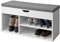 SoBuy Schuhbank mit Sitzfläche - Sitzbank mit Stauraum, 120 kg Belastbarkeit, 3 Fächer für Flur, Eingangsbereich und Wohnzimmer, abnehmbares Kissen, 80x46x30 cm, Weiß, FSR45-HG