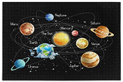 Mnsruu Universe Galaxy Solar System Outer Space Jigsaw Puzzle Leisure Creative Games 1000 Pieces for Adults Children Gift