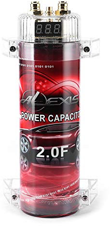 Car Audio Kondensator geeignet für Systeme bis 2000W, 2 Farad Aluminiumlegierung + ABS Car Audio elektrischer Leistungskondensator Verstärker Vol Regler