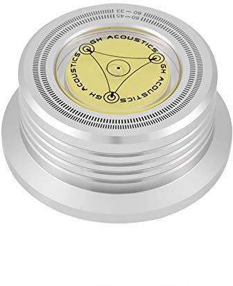 LP Stabilisator mit Schallplattengewicht, 60 Hz Plattenspieler Stabilisator Plattenstabilisatorklemme mit Blase, Metallscheibenstabilisator für LP Schallplattenspieler