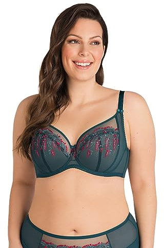 Selente My Secret K 796 Reggiseno Morbido da Donna Taglie Forti Coppe D-K con Esclusiva Rete per Il bucato, Petrol, IT 7D (EU 100D)