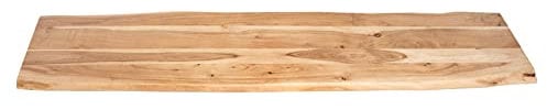 SAM Tischplatte 180x40 cm Louisa, Holzplatte Akazienholz massiv + naturfarben + lackiert, Baumkanten-Platte für Heimwerker, Arbeitsplatten, Tische & Fensterbretter