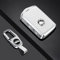 HIBEYO Schlüsselhülle passt für Volvo Smart Autoschlüssel Hülle Schutzhülle Cover für Volvo XC60 XC70 XC90 C30 S60 S80 S90 V60 V70 V90 Schlüsselbox Schlüsselanhänger Leder Seitliche Tasten-Weiß