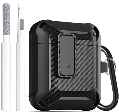Wonjury Upgraded Armor Secure Lock Airpod-Hülle für Herren, stoßfest, Schutzhülle für Apple AirPod 2 & 1 kabellose Hüllen für Damen