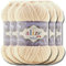 Hobby YARN Alize Velluto 5x 100g Türkische Strickwolle super Bulky Wolle zum Häkeln Uni Farbe Babywolle Flauschgarn Filzwolle Kuschelwolle (Honey | 310)