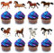 Bymivofun 32 Stück Pferde Cupcake Toppers, Pferderennen Kuchen dekoration, Pferdekuchen Dekoration, für Pferderennen, Party, Geburtstag, Babyparty, Hochzeit, Reiterpartys