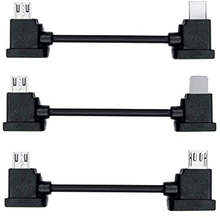 xiwai Lot de 3 câbles de données de contrôleur à distance Type-C et Micro et 8P vers Micro USB USB-C pour Mavic Pro Platinum Park RC Accessoires