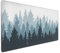 Forest Mouse Pad 35.4 X 15.7 Inch XXL Cool Design Black Gray Blue Abstract Watercolor Print Full Desk Mousepad Extended Large Non-Slip Rubber Base Keyboard Mat with Stitched Edges for Gaming Office