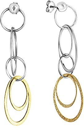Celesta Silber Damen Ohrringe 925/- Sterling Silber 6,0cm Diamantiert ohne Silbergrau 213220061-1