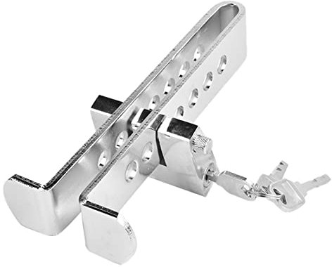 KIMISS Cerradura de Embrague, 7 Agujeros para Coche, de Acero Inoxidable, para Embrague, Freno, Pedal, Bloqueo, Volante, Seguridad, Dispositivo Antirrobo
