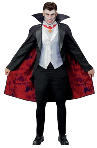 Smiffys Universal Monsters Dracula Costume, Childrens Jacket, Mock Waistcoat, Cape & Medallion, Official License Outfit with Fully Lined Cape & Pendant Detail, Perfect for Halloween & Themed Parties