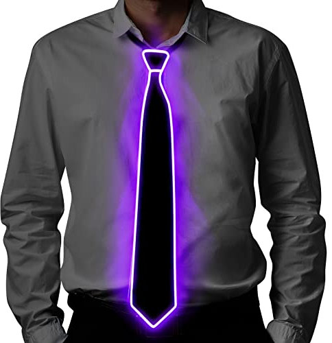 Ainiv Party LED Krawatte, Light Up Krawatten mit 3 Blitzmodi, Luminous LED Krawatte, Neuheit LED Krawatte, Krawatte Leuchtkrawatte, Blinkende LED Krawatte, Neuheit Krawatte für Party, Musikfestival