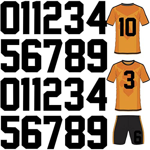 22Pcs 8 Inch Iron on Numbers T Shirt Heat Transfer Jersey Numbers 0 to 9 Iron on Number for Team Uniform Sports T-Shirt (Black)